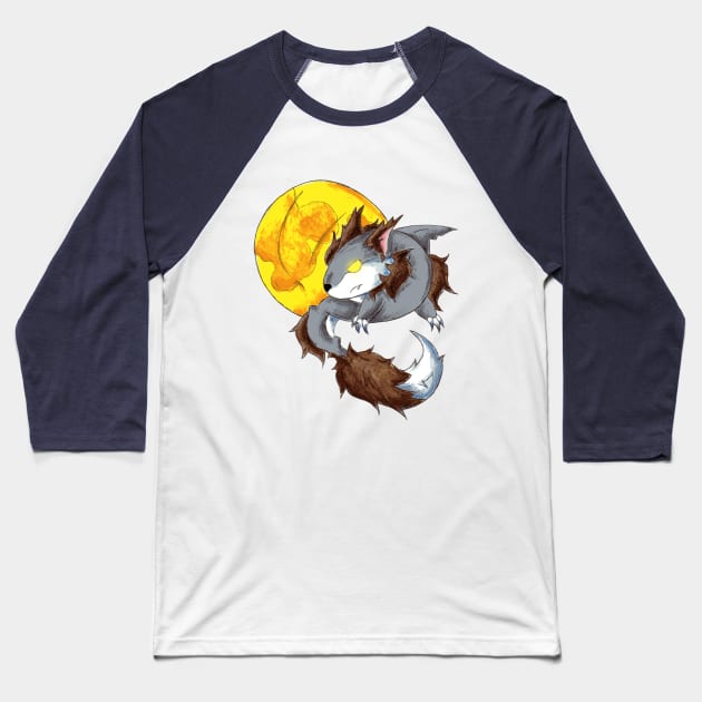 Lycanshark Baseball T-Shirt by KristenOKeefeArt